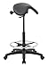 Office Star Drafting Backless Stool with Saddle Seat, Foot Ring, Adjustable Seat Angle and Pneumatic Height Adjustment, Dillon Black Faux Leather