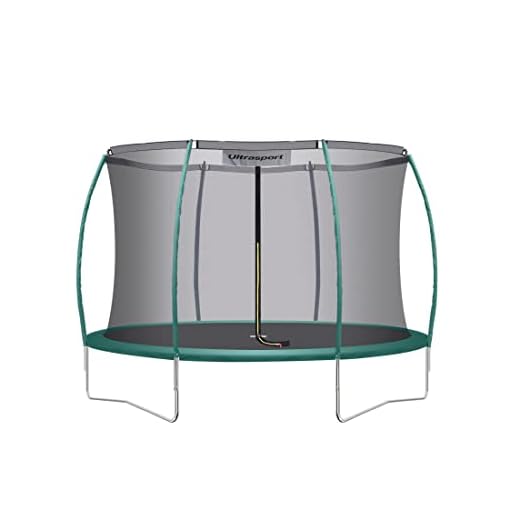 Ultrasport Cama elástica de jardín XL, diámetro: 305 cm, capacidad de carga: 150 kg Cama elástica de exterior con mucho espacio y elementos de seguridad, set completo, verde