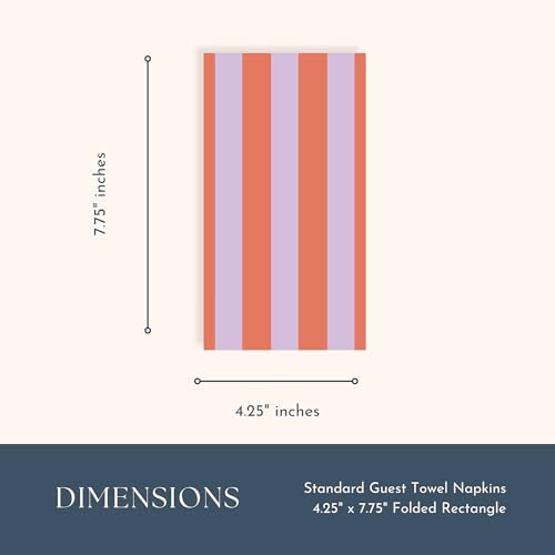 Image of Bonjour Fete Orange & Purple Cabana Stripe Towels, Pack of 20, 4.25x7.75 inch