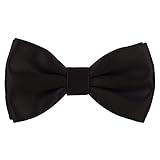 Zeki Boy's Bow Tie Black Solid Plain