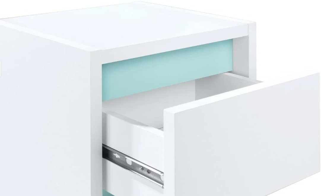 Close-up of the cabinet drawer, partially open