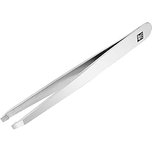 ZWILLING Schräge Pinzette für Präzise Augenbrauen Haarentfernung, Rostfreier Edelstahl Mattiert, 90 mm