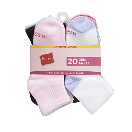 Hanes Girls, Super Value 20-Pair Socks, Ankle Multi-Packs3
