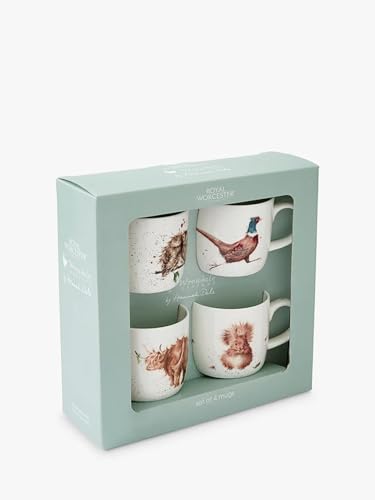 Royal Worcester Wrendale Designs - Set di 4 tazze