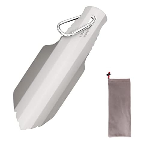 Lixada Camping Schaufeln Blumenkelle Titanium Gartenhandschaufel mit Clip und Aufbewahrungstasche, Länge: 20,5cm, Arbeitsbreite: 7cm, Superleicht 35g, für Gartenarbeit, Camping, Wandern,Rucksackreisen Cover