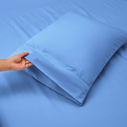 Image of Hearth & Harbor Extra Deep Pocket Queen Size Sheet Set - 4 Piece Ultra Soft & Breathable Bed Sheets Set - Fits Up to 24 inch Mattress - Hotel Luxury Bed Sheet Set, Calm Blue