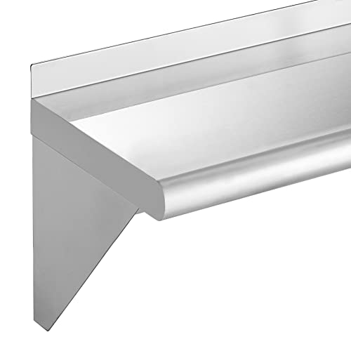 Rockpoint Nsf Stainless Steel Shelf 12 X 36 Inches, 230 Lb, Commercial Wall Mount Floating Shelving With Industrial Grade Metal For Restaurant, Kitchen, Home And Hotel, Silver #TOP4