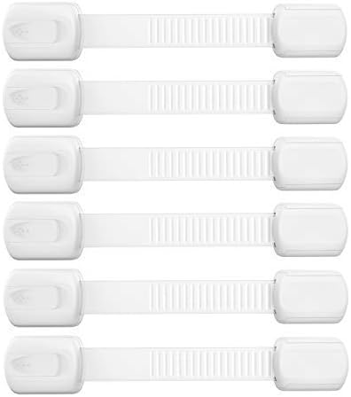 Child & Baby Proofing Cabinet Locks Child Safety Locks, Baby & Child Proof Cabinet Latch Oven Stove Toilet Fridge Drawer Locks,Adjustable Strap 6 Pack