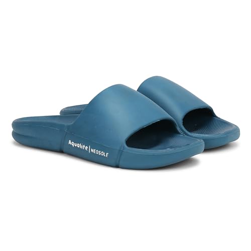 Image of Aqualite NEO-1257 Men Slides slipper with Slip-on wear, Comfort and Flat Base flipflop for dailywear uses
