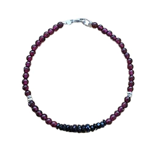 Bracelet grenat et opale noire en pierres naturelles à offrir