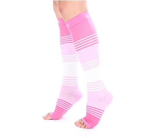 Doc Miller Premium Calf Compression Sleeve Dress Series 1 Pair 20-30mmHg Strong Calf Support Cute Toeless Socks Graduated Pressure Sports Running Recovery Shin Splints Varicose Veins XL 2XL