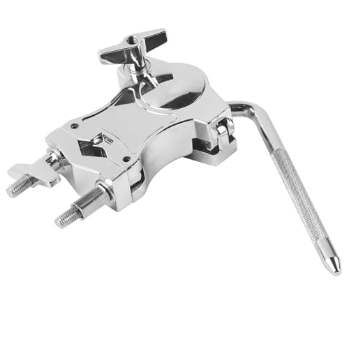Abrazadera para batería de aleación de zinc con soporte giratorio de 360° para cencerro, clip de extensión resistente para juegos de batería compatible con diversos montajes de percusión