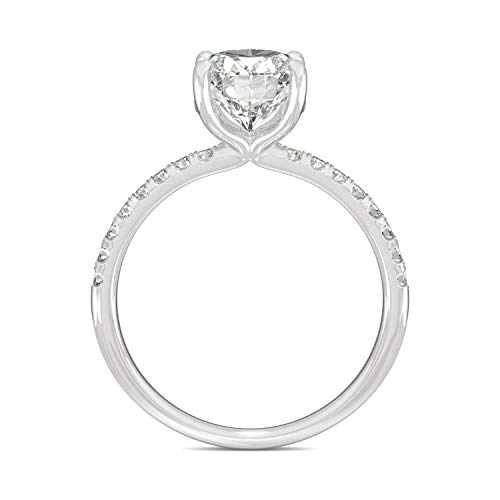 Charles & Colvard Created Moissanite 9x7mm Oval Cut Engagement Ring for Women | 2.34 cttw DEW | Lab Grown | Solid 14K White Gold with Rhodium3