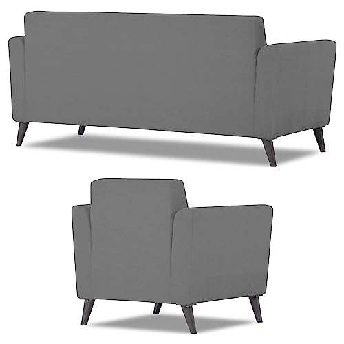 Image of Adorn India Dannis 3+1+1 5 Seater Sofa Set (Grey) (3 Year Warranty)
