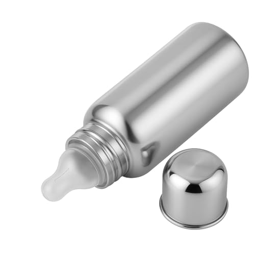 Image of Shark Doo Doo Stainless Steel Bottle for Babies (0-12 Months) - 150ml with Silicone Cleaning Brush (Combo Pack) | BPA Free