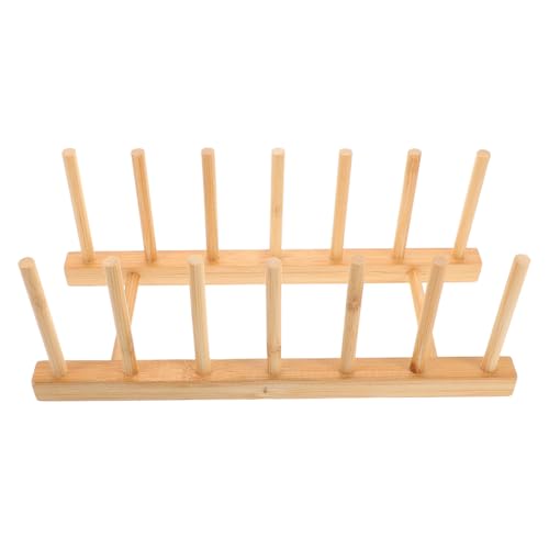 Image of STOBOK Sewing Storage Rack Wood Thread Racks Wooden Thread Holder Sewing Thread Rack Holder Embroidery Thread Rack Yarn Holder Dispenser Crochet Yarn Ball Holder Solid Wood Tool