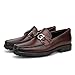 Men's Luxury Coffee Leather Penny Loafers, Classic Fashion Handmade Dress Shoes Casual Slip-on Loafer for Mens, 9.5