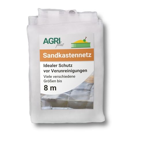 AGRI plus Sandkastennetz mit Ösen I 2 x 2 m I Verschiedene Maße I Engmaschiges Netz 0,8 x 0,8 mm I Abdeckung für Sandkasten I Abdecknetz mit Randverstärkung I Netz UV-stabil & wasserdurchlässig