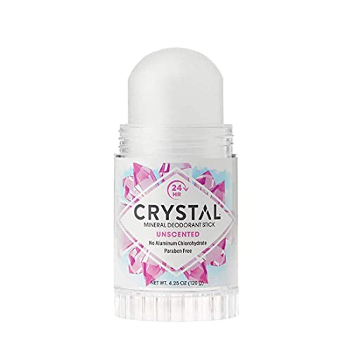 Image of CRYSTAL Mineral Deodorant Stick - Unscented Body Deodorant With 24-Hour Odor Protection, Non-Staining & Non-Sticky, Aluminum Chloride & Paraben Free, 4.25 oz, (2 Pack) (Packaging May Vary)