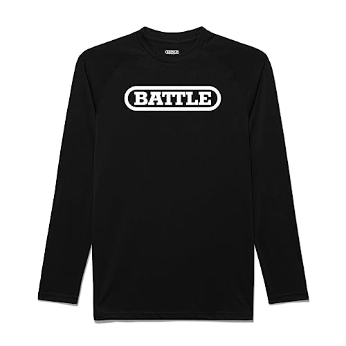 Battle Long sleeve Performance-Big Logo, Black/White, X-Large