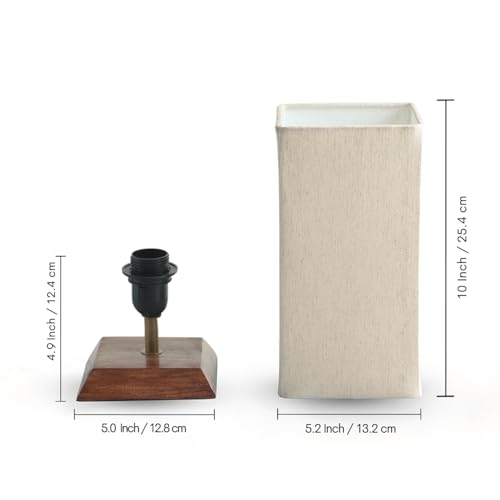 Image of ExclusiveLane 'Aura Light' Mango Wooden Table Lamp for Bedroom Living Room Home Decoration & Bedside Lamp Bed Lamps for Side Table Side Lamp for Bed Room (33 Cm, Without Bulb, Handcrafted)