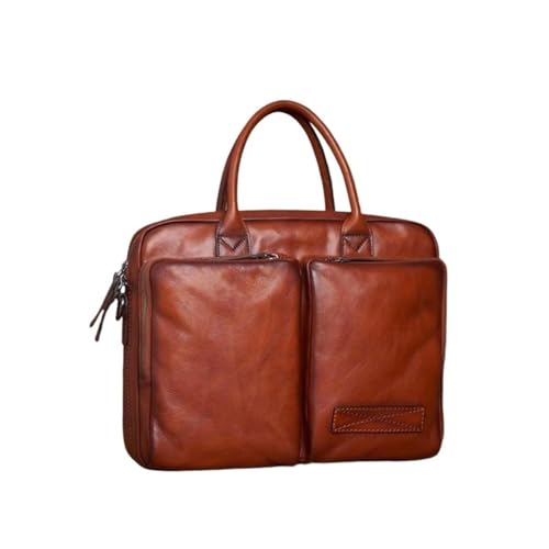 Cosmawn Maletíne Maletín de piel for hombre, bolsa de piel for portátil for hombre y mujer, bolso bandolera de viaje for la oficina