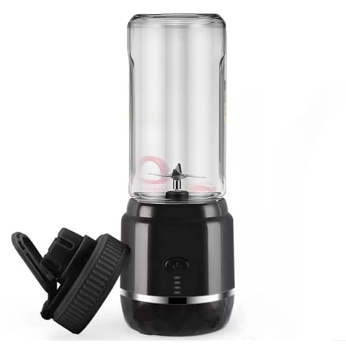 Licuadora portátil, recargable por USB, capacidad de 400 ml, corte y mezcla de alta velocidad 360, seis diseños, color negro Licuadora portátil, recargable por USB, capacidad de 400 ml, corte y mezcla de alta velocidad 360, seis diseños, color negro