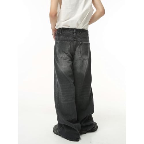 Pantalon en Denim Ample à la Coupe Rétro Américain et Longueur Maxi