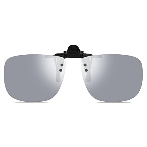 WANGLY Polarized Unisex Clip on Flip up Sunglasses over Prescription and Reading Glasses Frames