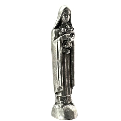 Estatua de bolsillo de San Teresita en metal italiano miniatura miniatura 3