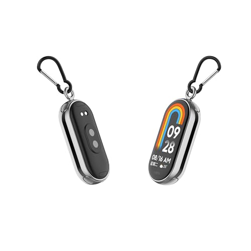 CZhkg Hebilla de montañismo para Correa Xiaomi Mi Band 9, 2 Conectores de Correa, Collar Colgante de Acero Inoxidable Correa Conector de Accesorio de Enlace de Metal para Xiaomi Mi Band 9 (plata)