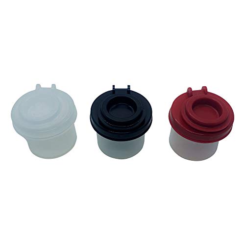 BRAZZA Salt and Pepper Shakers Moisture Proof Set, perfect to go Camping Picnic Outdoors Kitchen Lunch Boxes Travel Spice Set Clear with Black Lids Plastic Airtight Spice Jar Dispenser (3, mini)