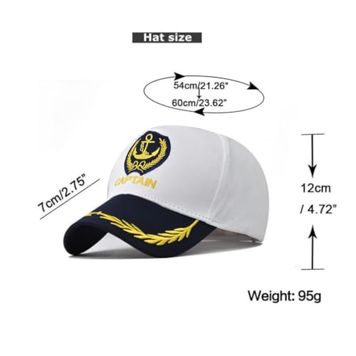 Azonee 2pcs Yacht Captain Hat Baseball Cap Sailor Hat Adjustable Sea Cap Marine Admiral Cap Captain Cosplay Props Costume Accessory Trucker Hat Hats Nautical Marine Sailor Embroidered Hat