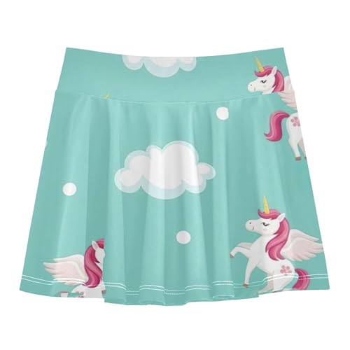 Tennis Skirts Kids Flying Unicorn Aqua Athletic Shorts Girls Skorts Flowy Girl Skort 4t