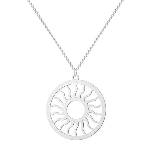 Collier pendentif soleil pour femmes bijoux anciens totem solaire ethnique