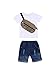 Loalirando 2 Pezzi Completo Bambino Tuta Ragazzi Cerimonia Eleganti Set Maglietta Manica Corte + Pantaloncini Jean Primavera Estate (Bianco, 1-2 Anni)