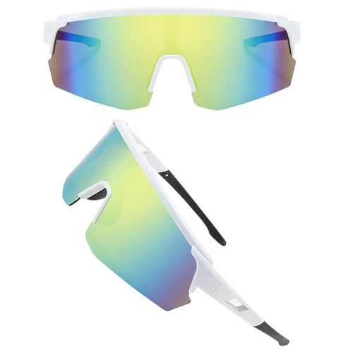 DKDDSSS Polarizadas para Bicicleta,Gafas Ciclismo Hombre,Gafas de Sol Deportivas,Gafas de Bicicleta Cortaviento,Gafas de Ciclismopara Hombre Mujer,Protección UV400 para Actividades al Esquí Gold