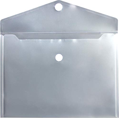 EXXO by HFP 90161 Dokumententaschen mit Klettverschluss, A4, 10 Stück, transparent, 335 mm x 240 mm