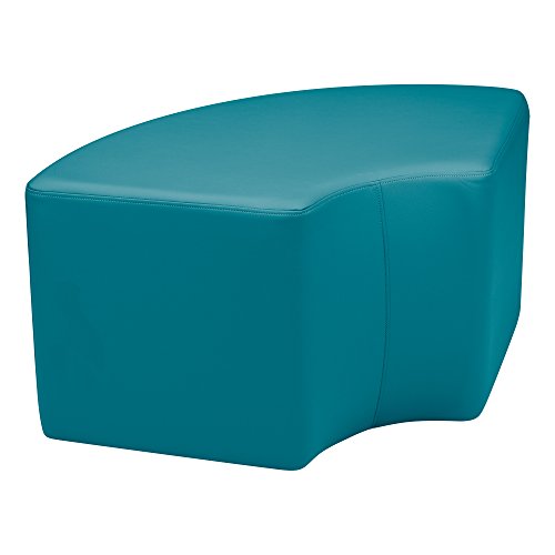 Image of Sprogs 18 inch H Structured Quarter Round Stool -Flexible Modular Collaborative Soft Seating for Office, Home, Lounge and School Classrooms with Durable Frame & Set of 2 inch Casters Add-on -Teal