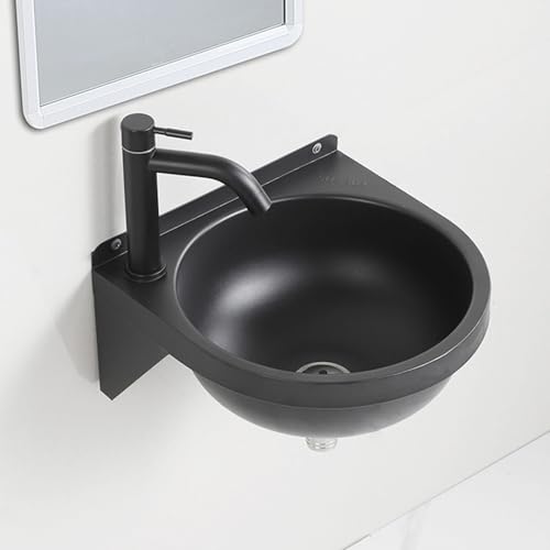 Lavabo semicircular sanitario que elimina salpicaduras y manchas de cal en el mueble del baño 4