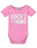 Sod Uniforms Aunties lil Homie Funny Bodysuit Baby Romper Pink 0-3 Month (NB)