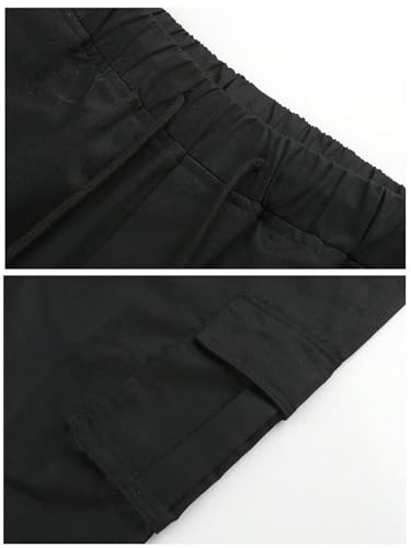 SOLY HUX Men's Cargo Pants Elastic Waist Slim Fit Outdoor Hiking Joggers with Pockets 3 Packs3