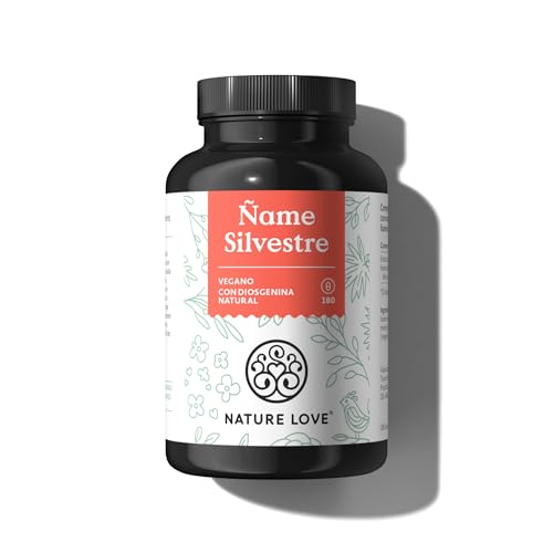 NATURE LOVE® cáps. de ñame silvestre – 180 cáps. veganas – alta dosis con 880 mg de extracto (176 mg diosgenina) por dosis diaria – probado en laboratorio, sin aditivos no deseados, prod. en Alemania
