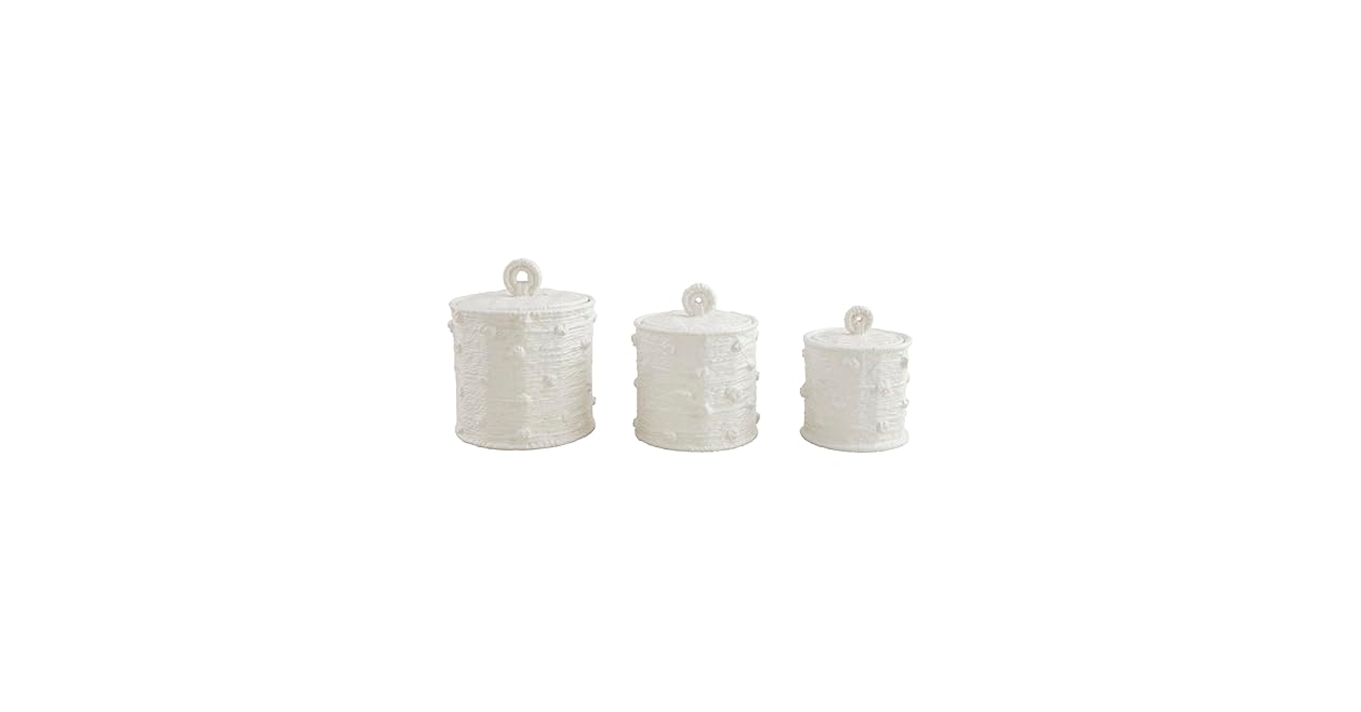 Amazon.com: Mud Pie Woven Ceramic Canister Set; Small 5 3/4