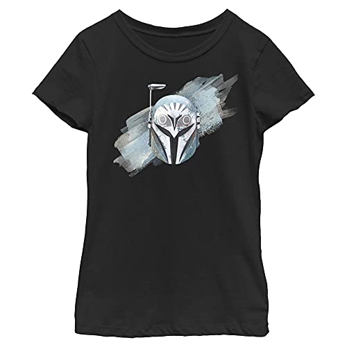 STAR WARS Mandalorian Bo-katan Helmet Camiseta feminina lisa, Preto, XP