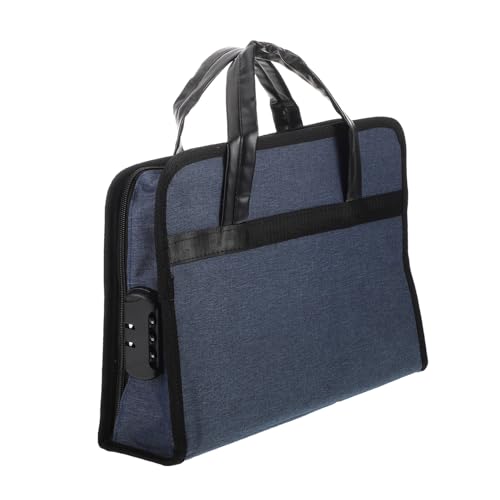 Beaupretty Portable Oxford Cloth Briefcase for Men Document Organizer with Lock for Business Meetings Travel Optimized Storage for Files Equipment Durable Wear Resistant