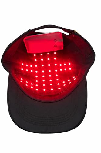 Image of Low Laser Light Therapy Hat, Black Baseball Cap for Hair Growth, Red Light Treatment, Anti Hair Fall, Visible Results in 3 Months