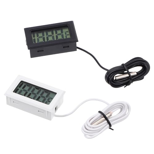 GLEAVI 2 pièces Thermomètre Numérique Encastrable Écran LCD Grand Format Thermomètre Électronique Fiable pour Réfrigérateur et Cuisine Mini Dispositif et Précis