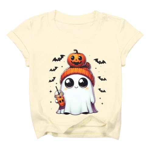 Halloween Shirts Kids Toddler Ghost Graphic Tee Spooky Season Fall Clothes