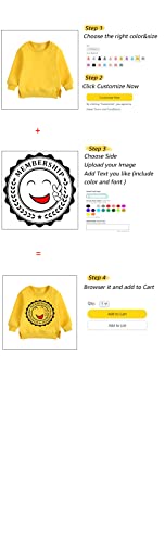 MYGBCPJS Toddler Boys Girls Custom Personalized Hoodie Sweatshirt Long Sleeve Kids Active Tops Add Image Text3